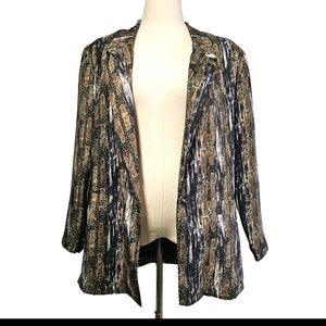 Robert Stock Women 90's Brown Small Silk Formal Casual Long Sleeve Jacket Blazer